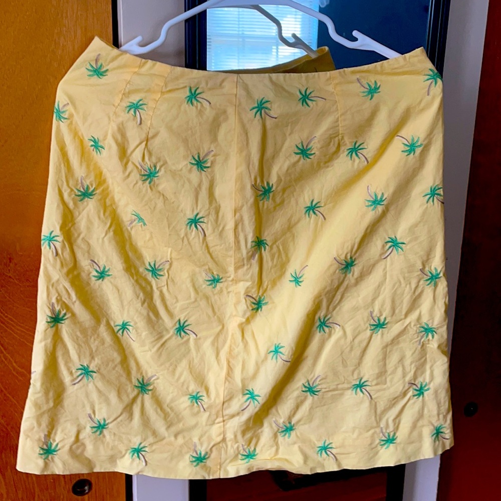 Talbots yellow palm tree skirt